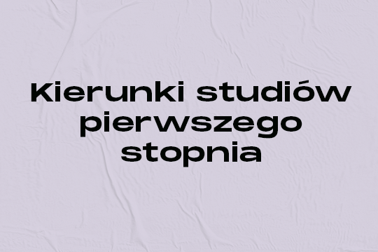 Obraz z tekstem "Kierunki Studiów I st."