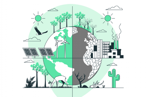 Grafika przedstawiająca ikony związane z ekologią 